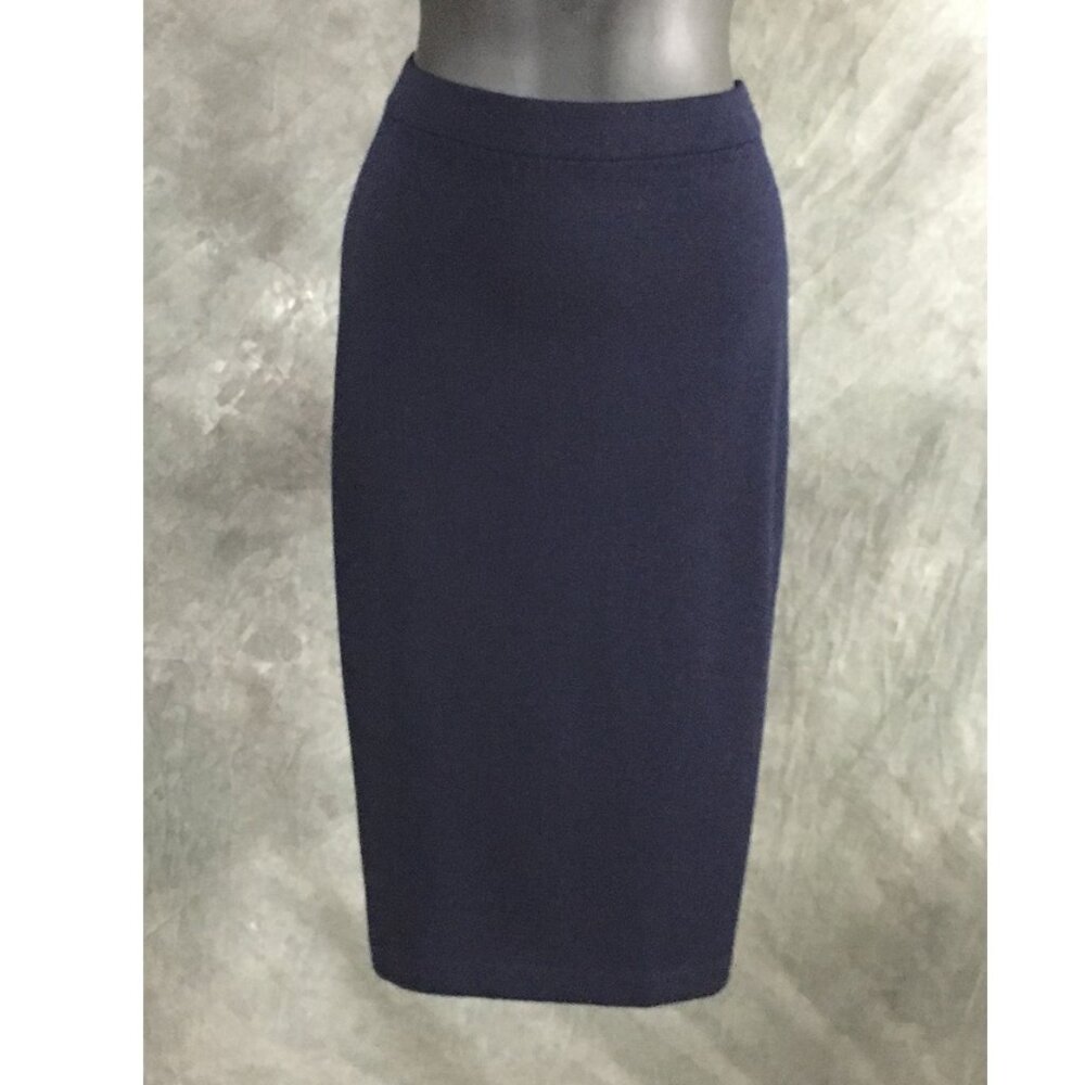 BEAUTIFUL st john knit Blue silver shimmer jacket skirt suit size 8 10 - Picture 9 of 10